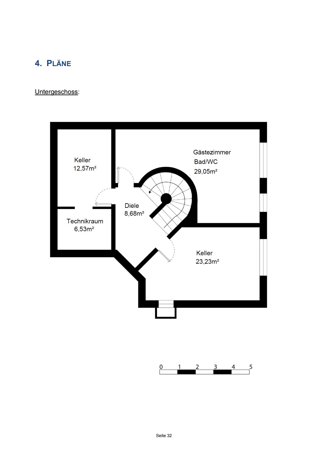 Originalgrundriss Untergeschoss